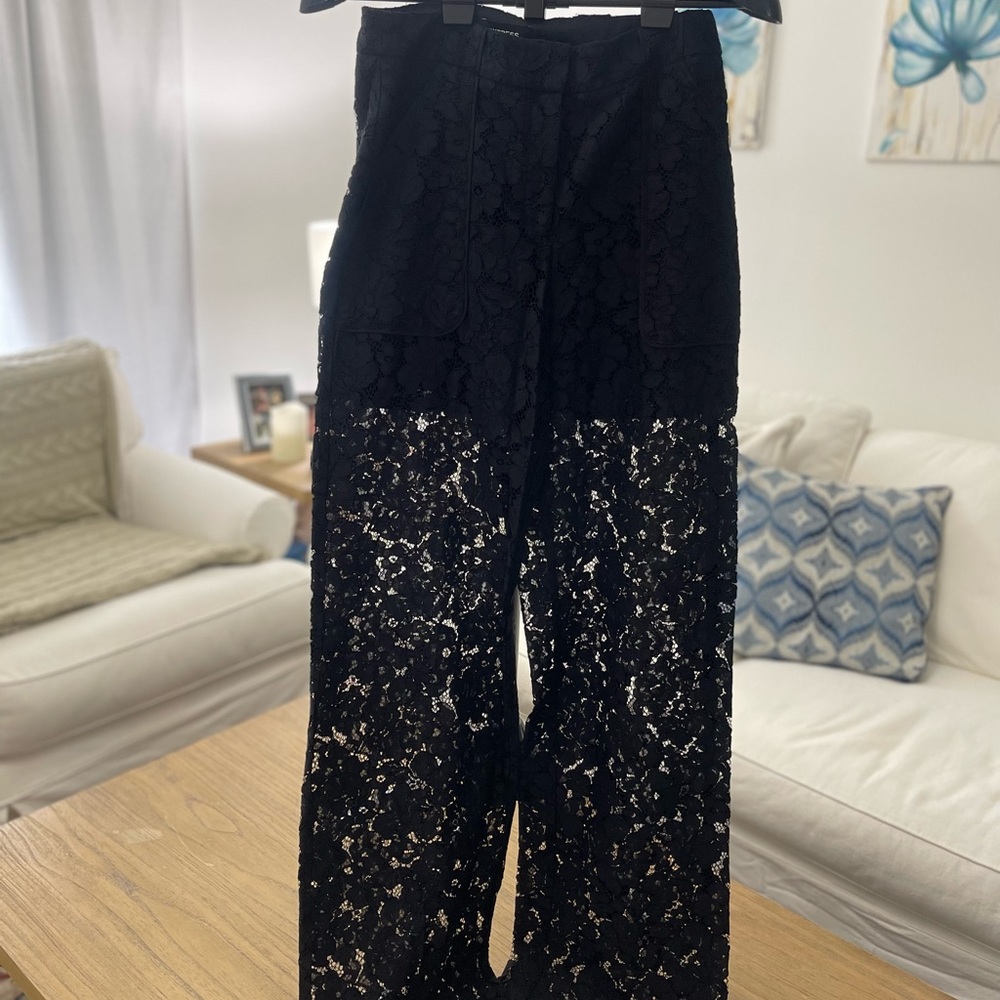Express Black Lace Wide Leg Pants